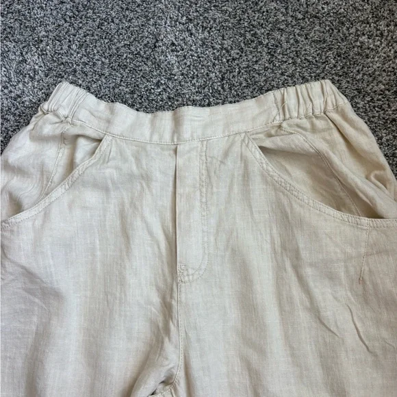 Free people parachute linen pants size medium cream/tan color - Picture 2 of 4